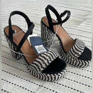 Black and White Platform Sandals